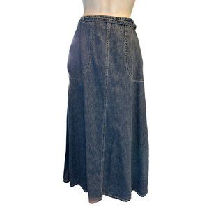 VINTAGE St John’s Bay DENIM Maxi SKIRT 14P, Slit Back, Side Zipper